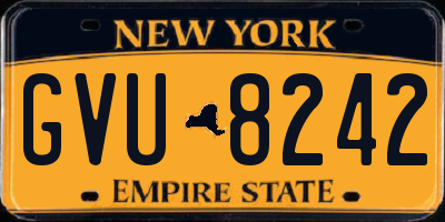 NY license plate GVU8242