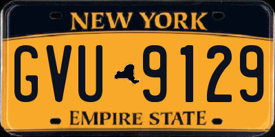 NY license plate GVU9129