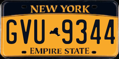 NY license plate GVU9344