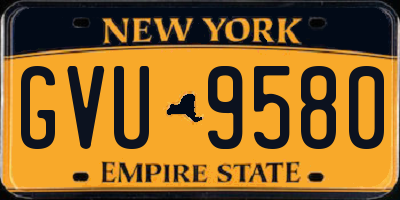 NY license plate GVU9580