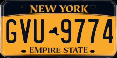 NY license plate GVU9774