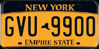 NY license plate GVU9900