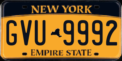 NY license plate GVU9992
