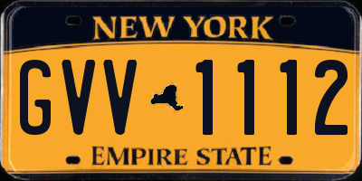 NY license plate GVV1112