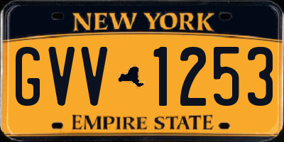 NY license plate GVV1253