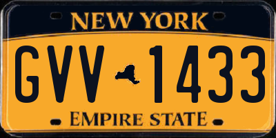 NY license plate GVV1433