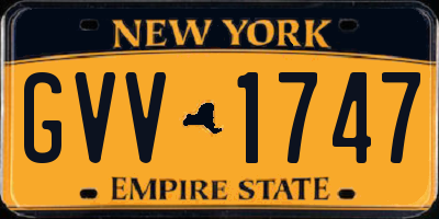 NY license plate GVV1747