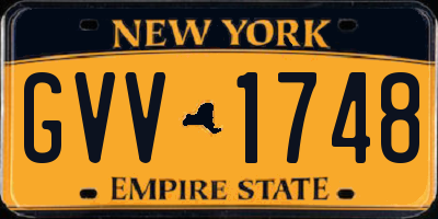 NY license plate GVV1748