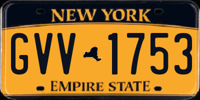 NY license plate GVV1753