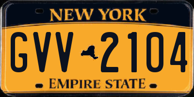 NY license plate GVV2104