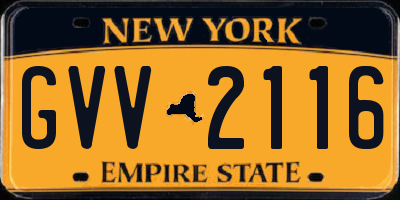 NY license plate GVV2116