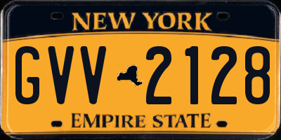 NY license plate GVV2128