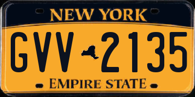 NY license plate GVV2135