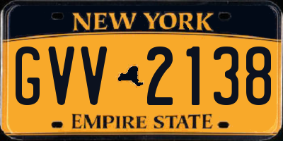 NY license plate GVV2138