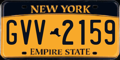NY license plate GVV2159