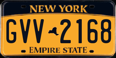 NY license plate GVV2168
