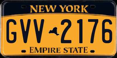 NY license plate GVV2176