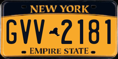 NY license plate GVV2181