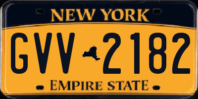 NY license plate GVV2182