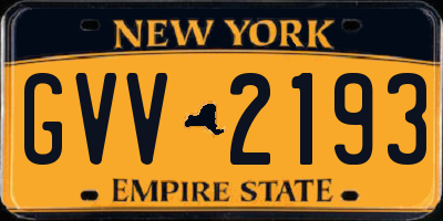 NY license plate GVV2193