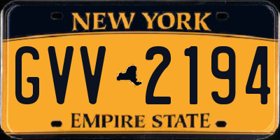 NY license plate GVV2194
