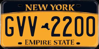 NY license plate GVV2200