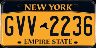 NY license plate GVV2236