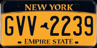 NY license plate GVV2239