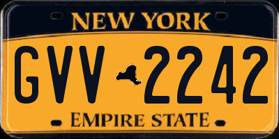 NY license plate GVV2242