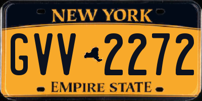 NY license plate GVV2272