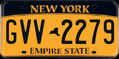 NY license plate GVV2279
