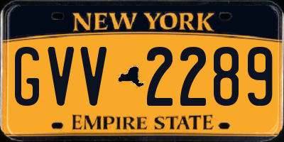 NY license plate GVV2289