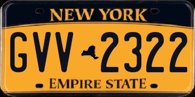 NY license plate GVV2322
