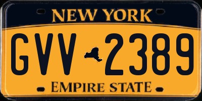 NY license plate GVV2389