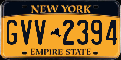 NY license plate GVV2394