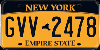 NY license plate GVV2478