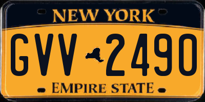 NY license plate GVV2490