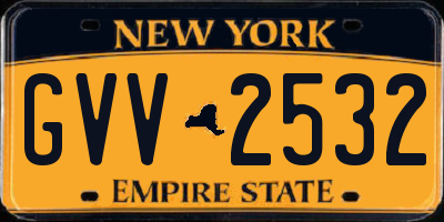 NY license plate GVV2532
