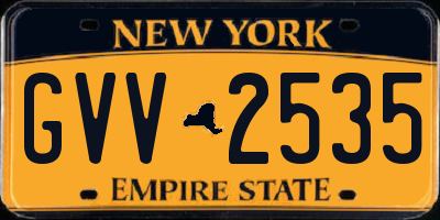 NY license plate GVV2535