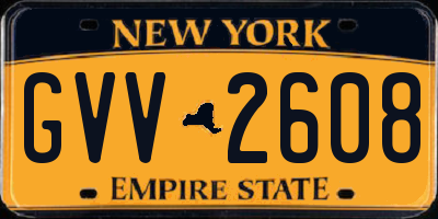 NY license plate GVV2608
