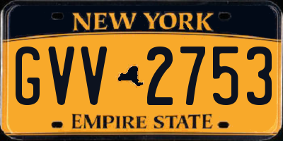 NY license plate GVV2753