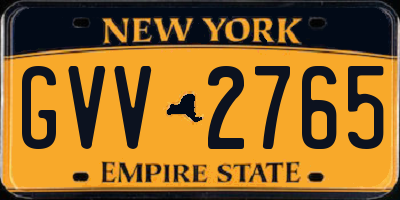 NY license plate GVV2765
