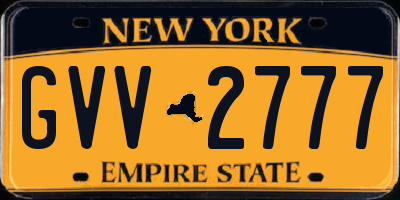 NY license plate GVV2777
