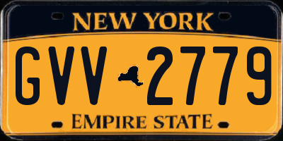 NY license plate GVV2779