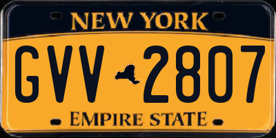 NY license plate GVV2807