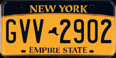 NY license plate GVV2902