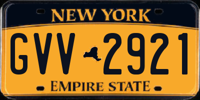 NY license plate GVV2921