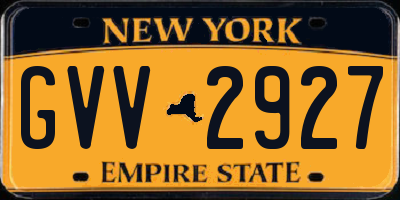 NY license plate GVV2927