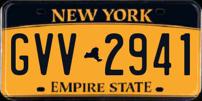 NY license plate GVV2941