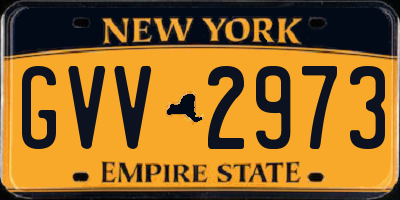 NY license plate GVV2973